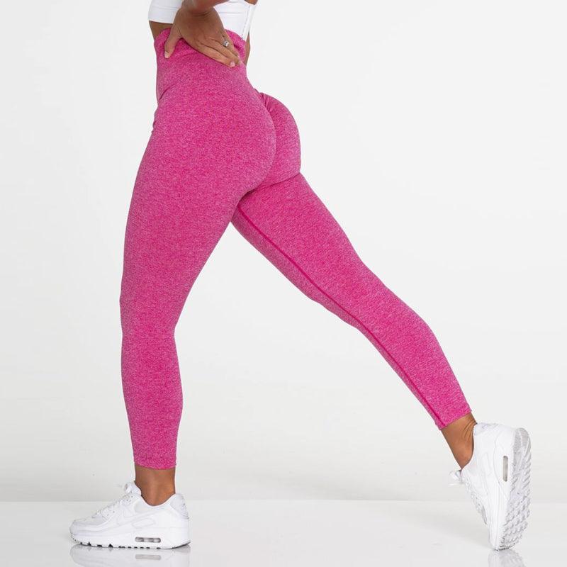 SculptFlex Seamless High-Waist Performance Leggings in pink, designed for enhanced figure and performance during workouts.