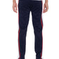 TRICOT STRIPED TRACK PANTS- NAVY