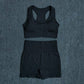 Women Seamless 2PCS Yoga Set Sports Bra High Waist Fitness Gym Shorts