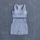 Women Seamless 2PCS Yoga Set Sports Bra High Waist Fitness Gym Shorts