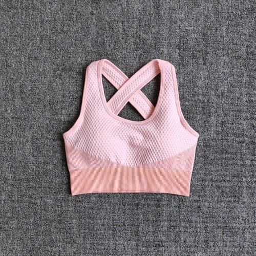 6 Colors Yoga Sport Bra Sexy Back Padded Cross Straps Top Shockproof