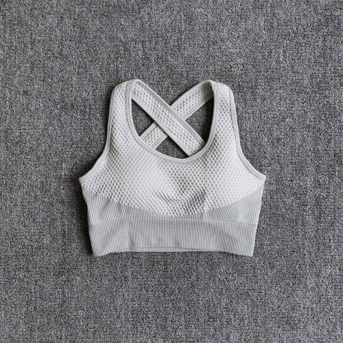 6 Colors Yoga Sport Bra Sexy Back Padded Cross Straps Top Shockproof