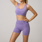 Women Seamless 2PCS Yoga Set Sports Bra High Waist Fitness Gym Shorts
