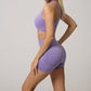 Women Seamless 2PCS Yoga Set Sports Bra High Waist Fitness Gym Shorts