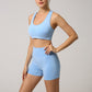 Women Seamless 2PCS Yoga Set Sports Bra High Waist Fitness Gym Shorts