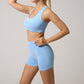 Women Seamless 2PCS Yoga Set Sports Bra High Waist Fitness Gym Shorts