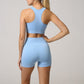 Women Seamless 2PCS Yoga Set Sports Bra High Waist Fitness Gym Shorts
