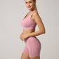 Women Seamless 2PCS Yoga Set Sports Bra High Waist Fitness Gym Shorts
