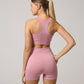 Women Seamless 2PCS Yoga Set Sports Bra High Waist Fitness Gym Shorts