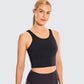 Women's High Neck Longline Sports Bra V-back Wirefree Workout Sexy