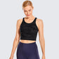 Women's High Neck Longline Sports Bra V-back Wirefree Workout Sexy