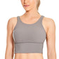 Women's High Neck Longline Sports Bra V-back Wirefree Workout Sexy