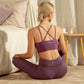 Women's Wirefree Padded Yoga Bras Strappy Sexy Longline Sports Bra