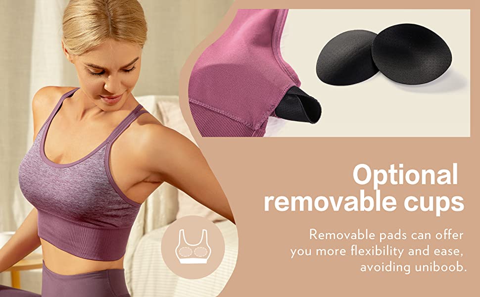 Women's Wirefree Padded Yoga Bras Strappy Sexy Longline Sports Bra