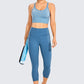 Women's Wirefree Padded Yoga Bras Strappy Sexy Longline Sports Bra