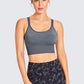 Women's Wirefree Padded Yoga Bras Strappy Sexy Longline Sports Bra
