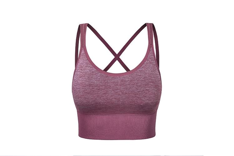 Women's Wirefree Padded Yoga Bras Strappy Sexy Longline Sports Bra