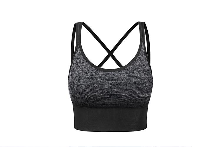 Women's Wirefree Padded Yoga Bras Strappy Sexy Longline Sports Bra