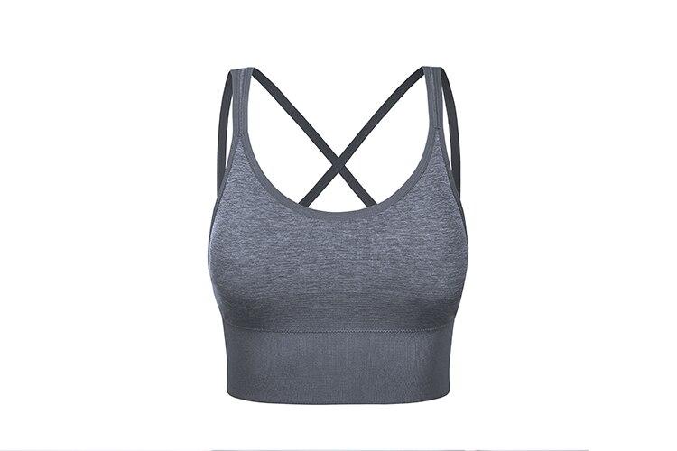 Women's Wirefree Padded Yoga Bras Strappy Sexy Longline Sports Bra