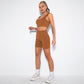 2PCS Women Yoga Set Gym Set Sexy Bra Seamless Sports Shorts Workout