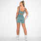 2PCS Women Yoga Set Gym Set Sexy Bra Seamless Sports Shorts Workout