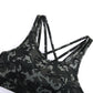Women's Strappy Sports Bras V Neck Medium Impact Wirefree Padded Yoga