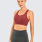 Women's Strappy Sports Bras V Neck Medium Impact Wirefree Padded Yoga
