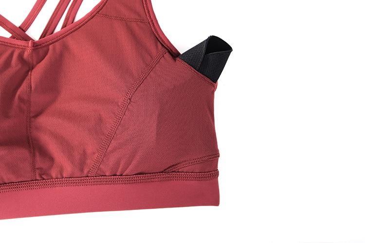 Women's Strappy Sports Bras V Neck Medium Impact Wirefree Padded Yoga