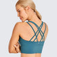 Wirefree Padded Strappy Yoga Bra Longline Medium Impact Sports Bras