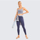 Wirefree Padded Strappy Yoga Bra Longline Medium Impact Sports Bras