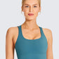 Wirefree Padded Strappy Yoga Bra Longline Medium Impact Sports Bras