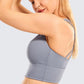 Wirefree Padded Strappy Yoga Bra Longline Medium Impact Sports Bras