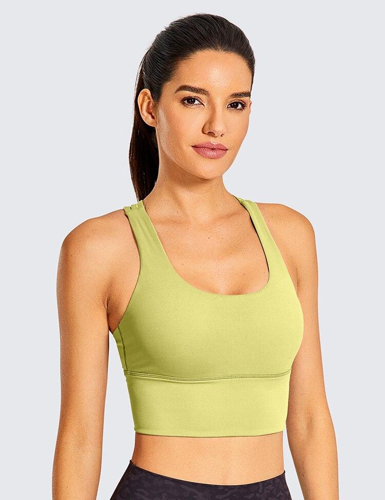 Wirefree Padded Strappy Yoga Bra Longline Medium Impact Sports Bras