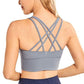 Wirefree Padded Strappy Yoga Bra Longline Medium Impact Sports Bras