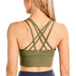 Wirefree Padded Strappy Yoga Bra Longline Medium Impact Sports Bras