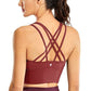 Wirefree Padded Strappy Yoga Bra Longline Medium Impact Sports Bras