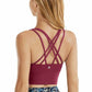 Wirefree Padded Strappy Yoga Bra Longline Medium Impact Sports Bras