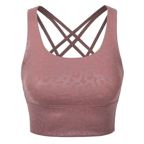 Wirefree Padded Strappy Yoga Bra Longline Medium Impact Sports Bras