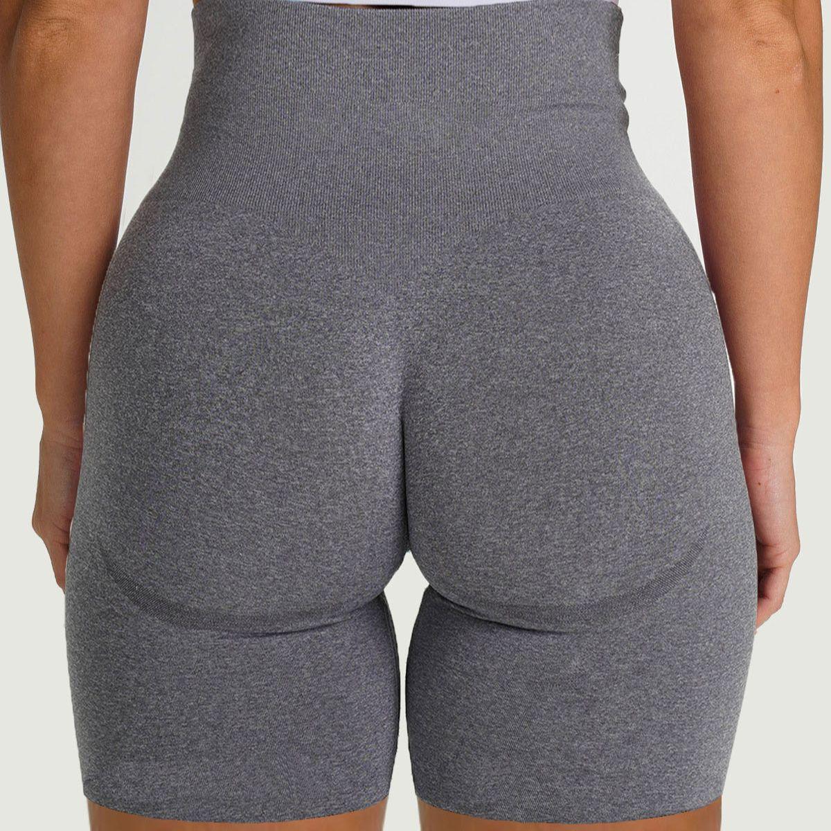 Back view of FlexCurve Seamless High-Waist Sculpt Shorts showcasing a smooth fit and contoured design.