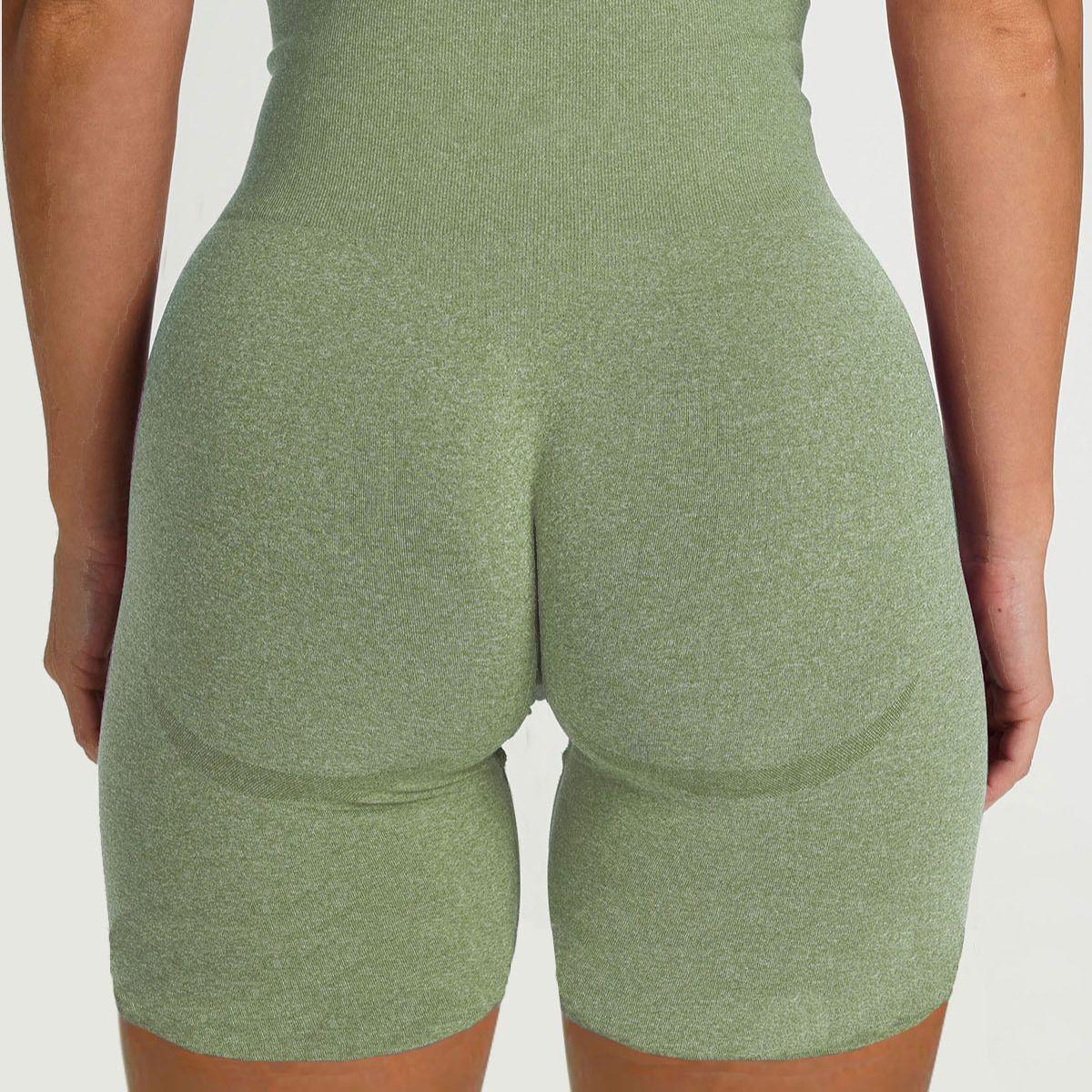 Back view of FlexCurve Seamless High-Waist Sculpt Shorts showcasing a stylish fit.